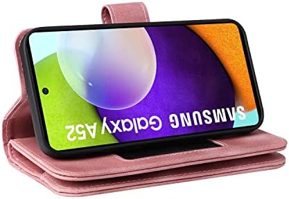 HongLiang hátlapot Tárca Esetben Kompatibilis a Samsung Galaxy A52 4G/5G,PU Bőr Vékony Telefon Flip tok,Mágneses Csattal