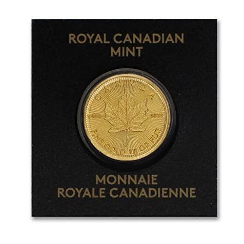 2022 - Jelenlegi Királyi Canadain Menta 50 Cent Kanadai Arany Érme. 1 Gramm Maple Leaf .9999 Tisztasága Érme. 50 cent