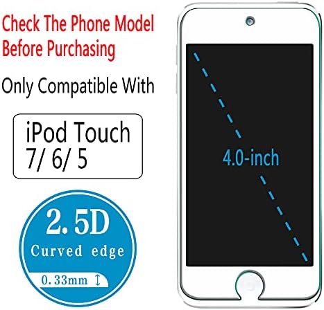 HPTech 2-Pack Edzett Üveg Apple Új iPod Touch 7 Gen (2019), 6 Gen, 5th Gen (2015) képernyővédő fólia, Könnyen Telepíthető,