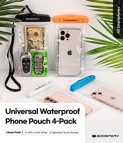 GOOSPERY [4-Pack] Univerzális Vízálló Telefon Tok, Vízalatti Mobiltelefon Száraz Esetben Strand Táska Kompatibilis az