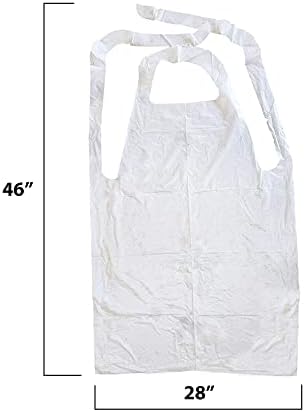 MT Termékek Eldobható Fehér Nehéz Súly Műanyag/Poly Kötény 46 cm x 28 cm - 2 Mil - Főzéshez, illetve Művészeti n' Mesterségek