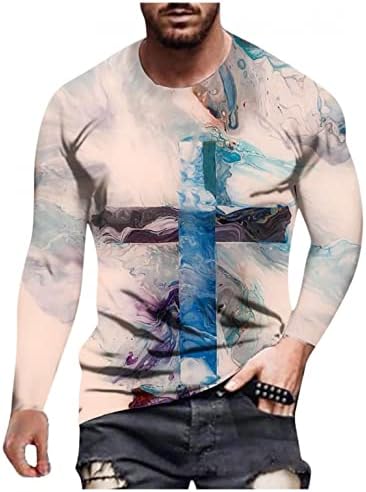 XXBR Katona Long Sleeve T-shirt Mens, 3D Utca Hit Jézus Kereszt Oroszlán Nyomtatott Sportos Izom Alkalmi Tee Maximum