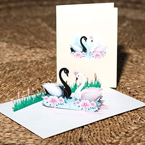 DKT KÉZZEL készített Esküvői pop up card (Hattyú Pár), 3D-s esküvői kártya, Esküvői Pop-Up üdvözlőlapot, A Tökéletes,
