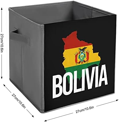 Bolívia Térkép, Zászló Nagy Kockákra Tárolók Összecsukható Vászon Tároló Doboz, Szekrény Szervezők a Polcok