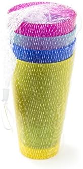 4 db Színes Műanyag pohár - Újrafelhasználható Fél Csésze - BPA-Mentes Piknik Poharakból isszák