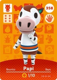 Papi - Nintendo Animal Crossing Boldog Otthon Tervező Sorozat 4 Amiibo Kártya - 358