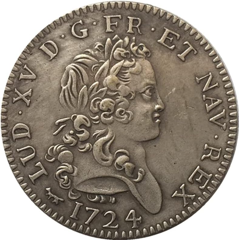 1724 francia Érme Tiszta Réz ezüstözött Antik Ezüst Érme Kézműves Gyűjtemény fújható