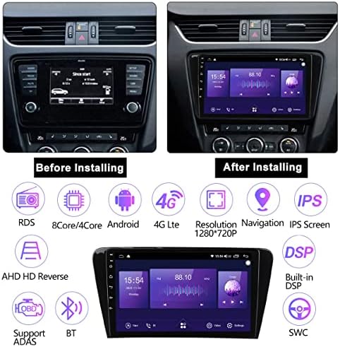 Android 11 2 Din autórádió, Bluetooth 10 Érintőképernyő a Volkswagen-Skoda-Octavia 2013-2018 MP5 Multimédia Lejátszó