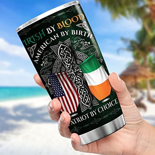 KOIXA Ír Vér szerint Amerikai származású Személyre szabott Neve Pohár Fedéllel Kelta Kereszt Írország Amerikai Élet