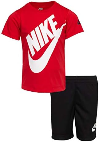 Nike Fiú Futura T-Shirt/Rövidnadrág 2 darabos Készlet Egyetem Piros/Fekete 86F024-R1N
