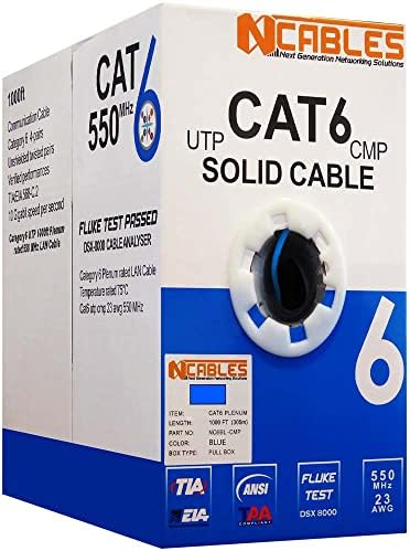 Csatlakozó Cat6 Kábel 1000ft Tömeges UTP Fluke Analyzer Telt el 550 Mhz CMP Névleges Kék