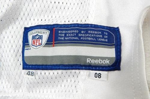 2008-ban a San Francisco 49ers Chilo Rachal 62 Játék Kiadott Fehér Jersey 48 DP28544 - Aláíratlan NFL Játék Használt