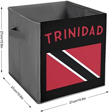 Trinidad Zászló Nagy Kockákra Tárolók Összecsukható Vászon Tároló Doboz, Szekrény Szervezők a Polcok